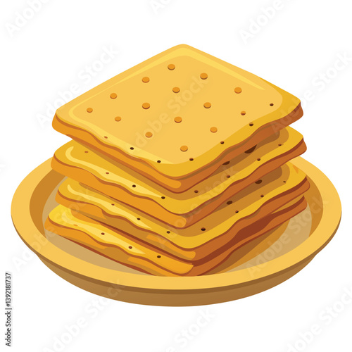 stack of crackers Crackers vector isolated. Illustration of food, snacks.