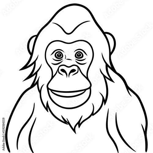 Minimalist Orangutan Line Art Vector