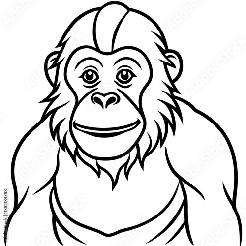 Minimalist Orangutan Line Art Vector
