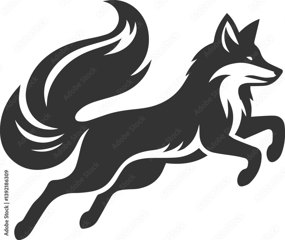 Fototapeta premium Silhouette of a fox vector