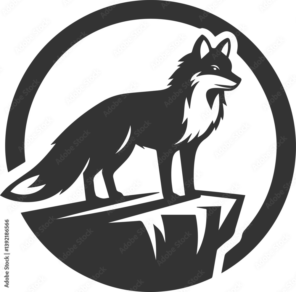 Fototapeta premium Silhouette of a fox vector