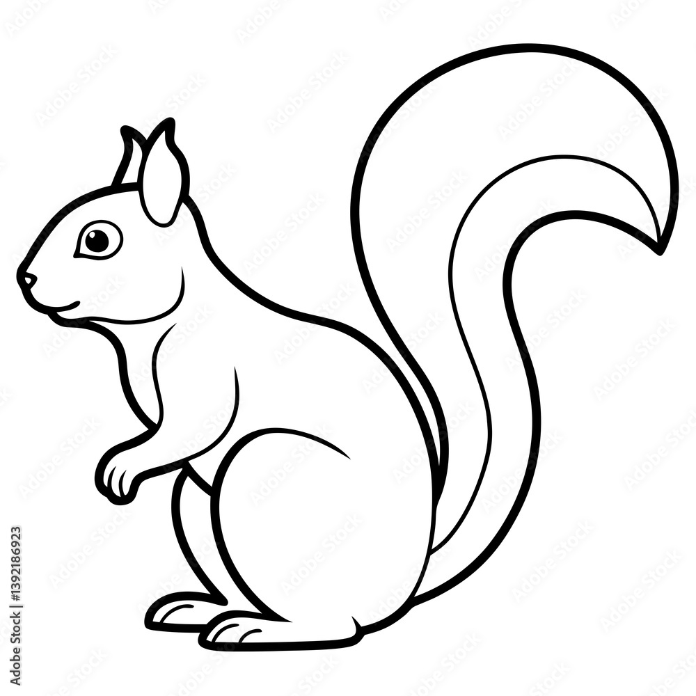 Minimalist Squirrel Line Art Vector Minimalist Squirrel Line Art Vector