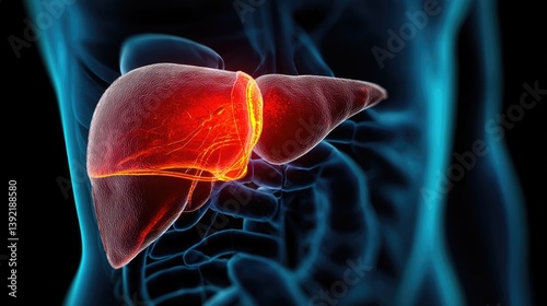 Obraz na płótnie Liver pain: abdominal discomfort, hepatic strain, organ distress, bile issue, jaundice symptom, inflammation, detox failure, cirrhosis sign, liver infection, digestive disturbance. w salonie