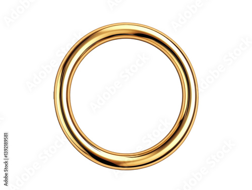 Elegant gold circular frame for decorative purposes in design, cut out