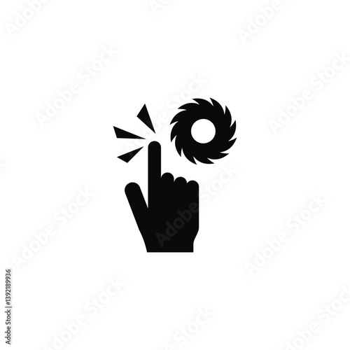 Safety icon for rotating saw blade warning.