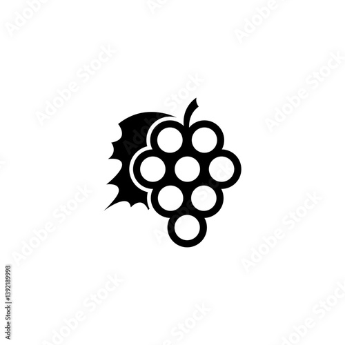 Elegant black grape bunch icon for diverse design needs.