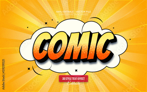 Yellow comic style text effect editable