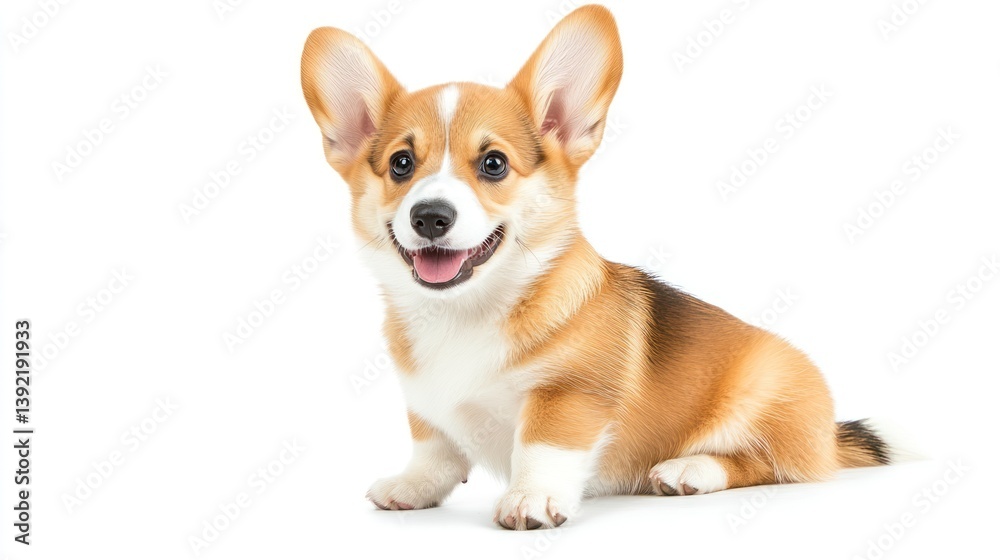 Happy Pembroke Welsh Corgi Puppy Studio Portrait Happy Pembroke Welsh Corgi Puppy Studio Portrait