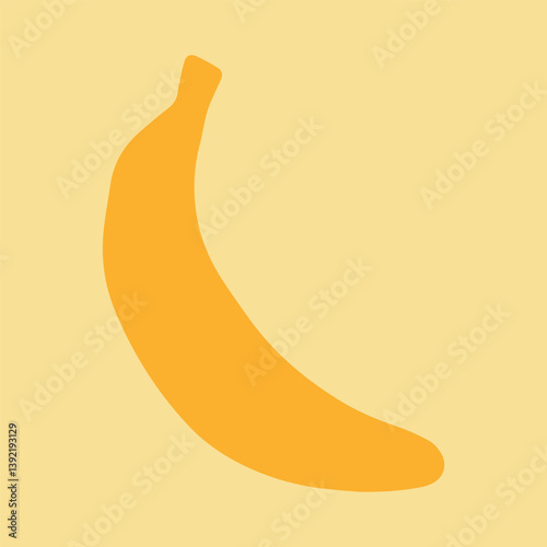 Single Banana Illustration for Food or Grocery Themes. A simple illustration of a single banana, useful for food, grocery, or health-related designs, representing freshness, fruit, or healthy eating
