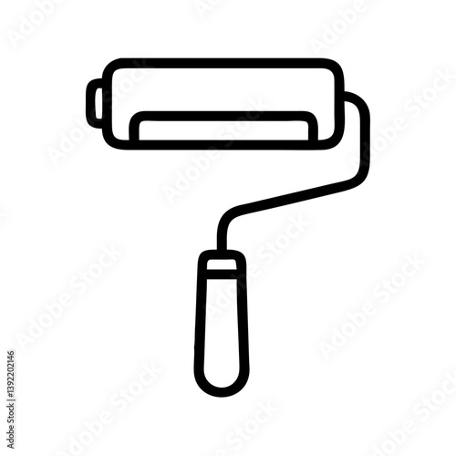 Painting roller icon in minimalist style on white background  