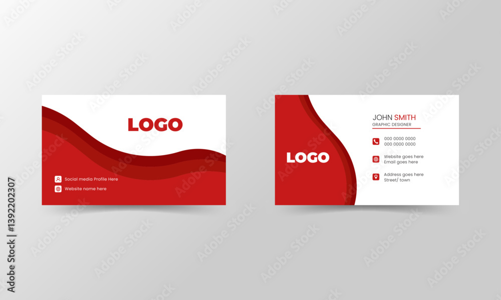 Fototapeta premium Corporate creative business card template design, vector template design and business card template design. Business marketing template, digital marketing agency.