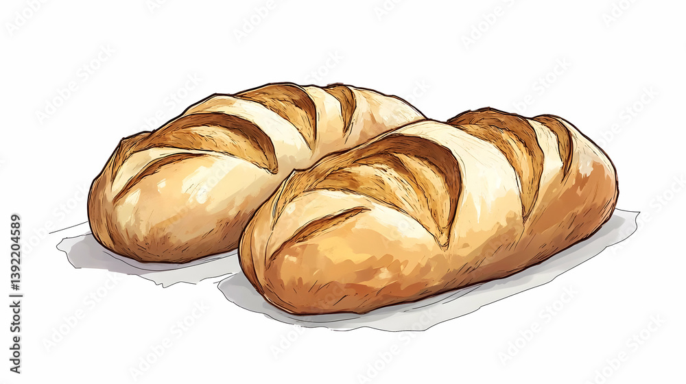 drawing of bread illustration drawing of bread illustration