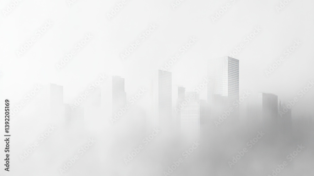 Foggy Cityscape Skyline Foggy Cityscape Skyline