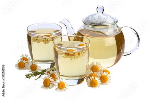 two glasses of herbal chamomile tea