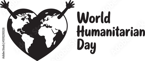 World Humanitarian Day background design | Depicting Hands Holding Heart Shaped Earth | Banner template | Care help | vector illustration for world humanitarian day 