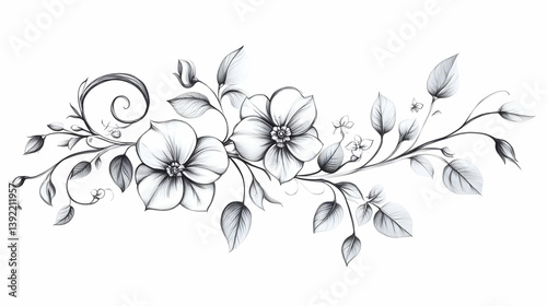 flower vines drawing illustration