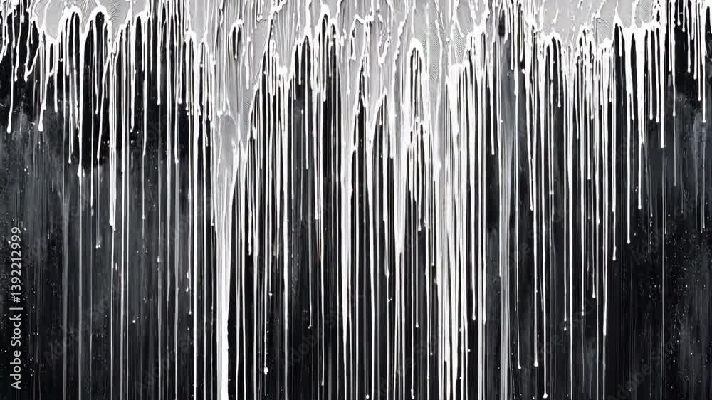 Abstract Black and White Dripping Lines on Dark Background Abstract Black and White Dripping Lines on Dark Background