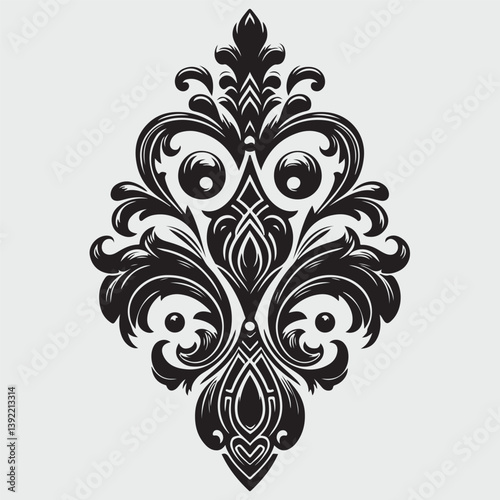Luxury Black Decorative Element Flat Black Logo On White Background