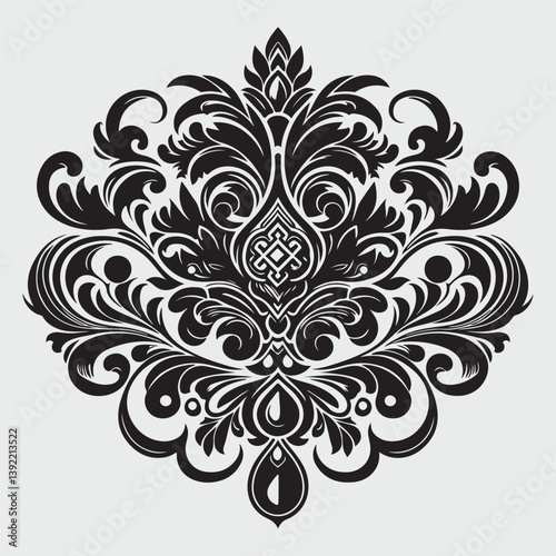 Luxury Black Decorative Element Flat Black Logo On White Background