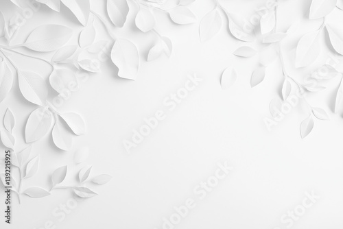 白い葉っぱの背景素材 White leaves