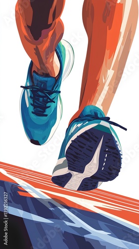 Vector Illustration of Running Athlete on Track Flat Design Concept. Ideal for web banners, mobile apps, infographics, sports-themed content, and marketing materials for wellness or fitness events