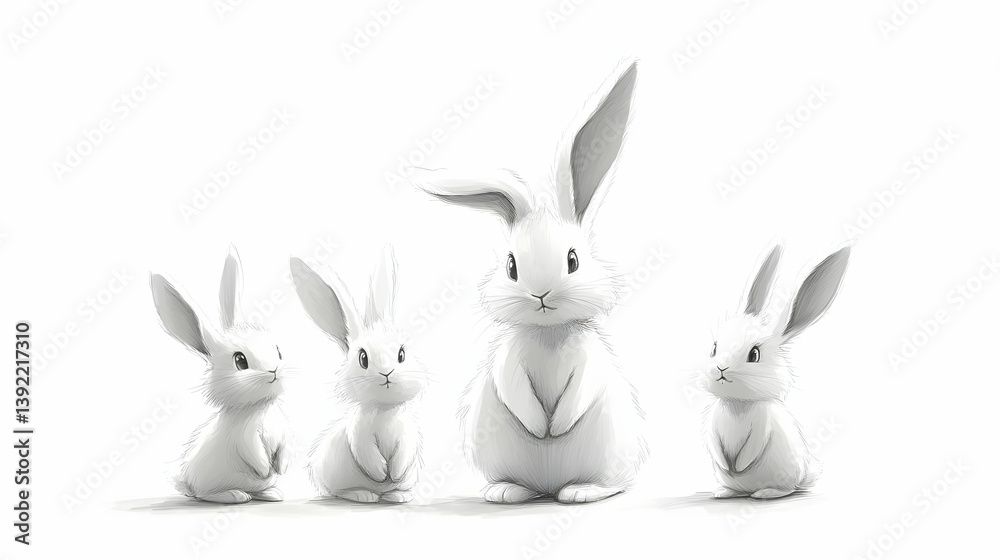 drawing cartoon bunnies illustration drawing cartoon bunnies illustration