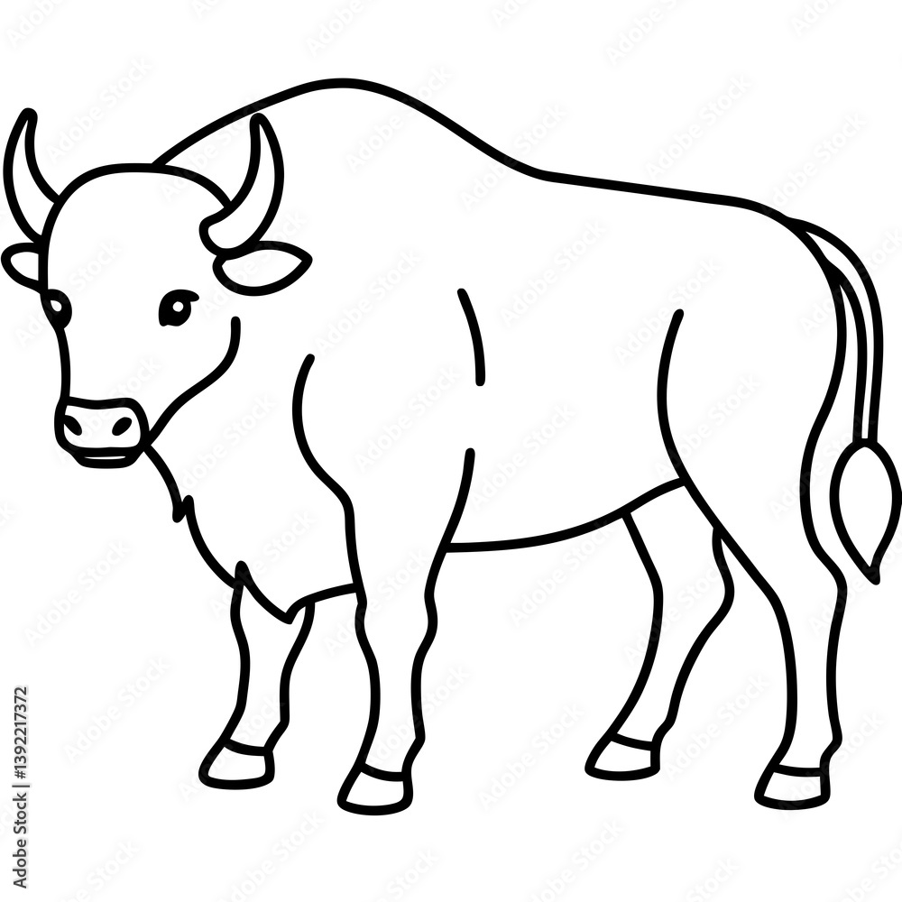 One-Line Bison Art Vector Graphic One-Line Bison Art Vector Graphic