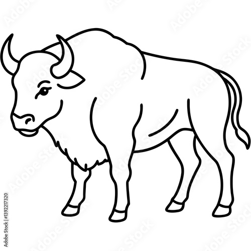 One-Line Bison Art Vector Graphic