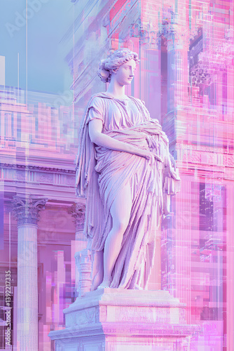 Ethereal Nexus: Where Ancient Souls Meet the Digital Dreamscape in a Symphony of Pink