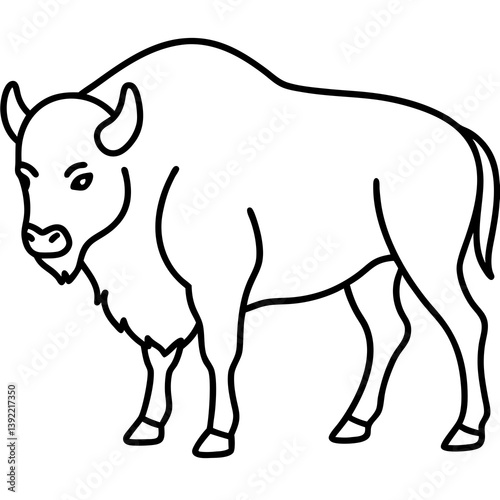One-Line Bison Art Vector Graphic