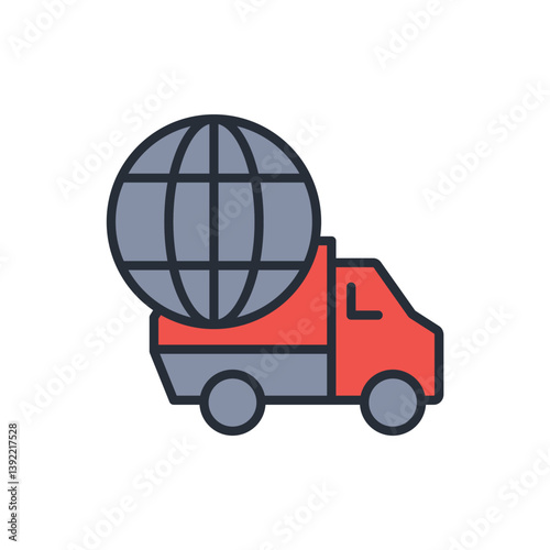 worldwide icon. vector. Editable stroke.linear style sign for use web design,logo.Symbol illustration.