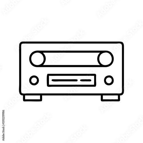 Vintage stereo system receiver vector illustration for audio equipment enthusiasts and collectors alike