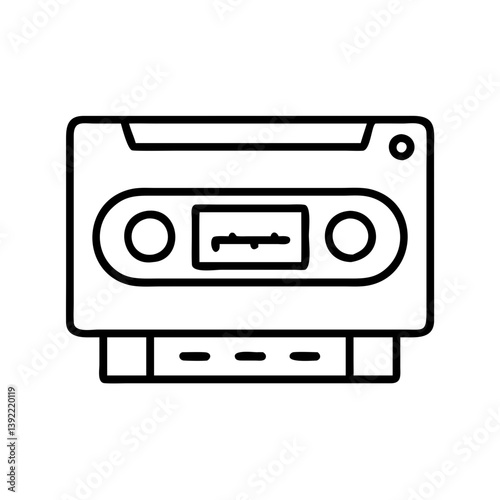 Retro music cassette tape vector illustration for vintage audio and recording technology design 