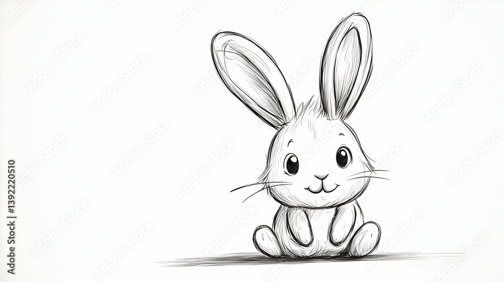 Fototapeta premium drawing a cartoon bunny illustration