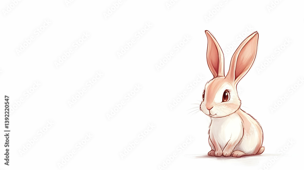 Fototapeta premium drawing a cartoon bunny illustration