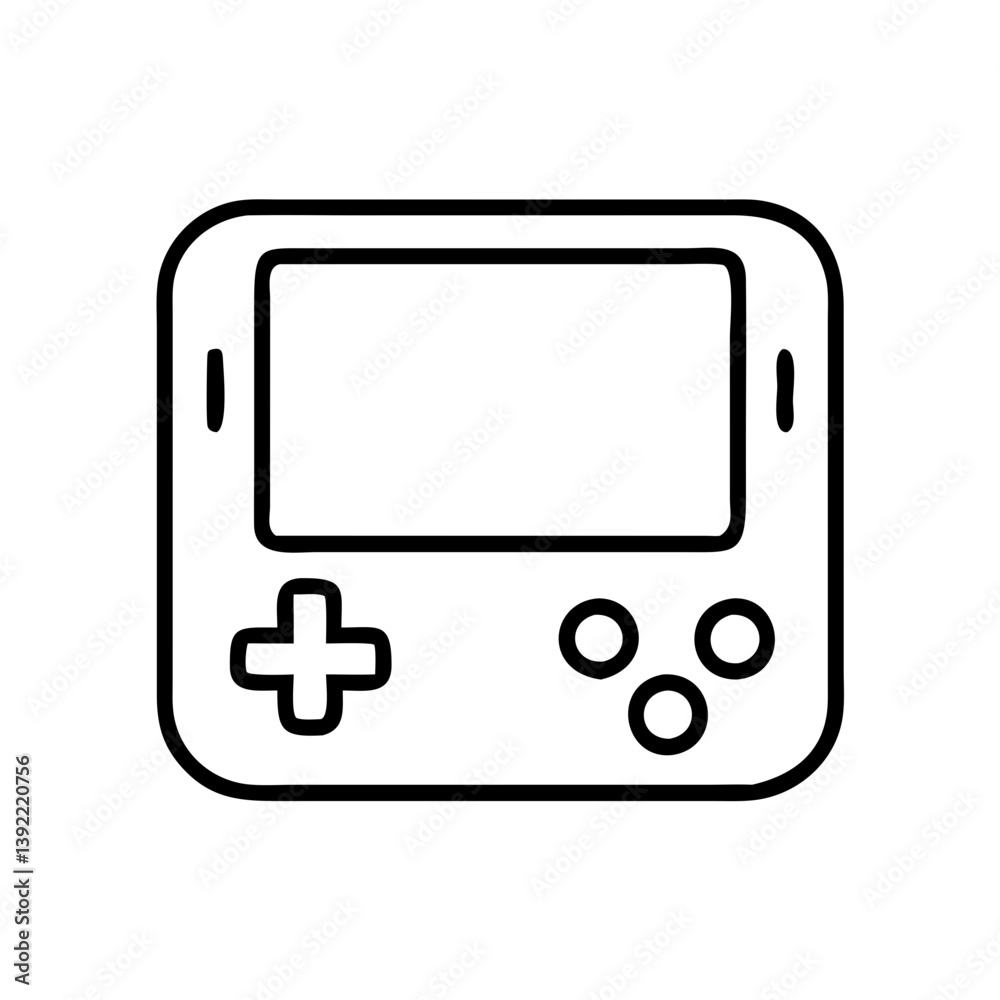 Downloadable retro handheld game console vector illustration for graphic design and nostalgic gaming projects Downloadable retro handheld game console vector illustration for graphic design and nostalgic gaming projects