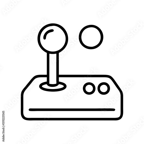 Retro arcade game controller vector illustration for classic gaming and entertainment design with joystick style