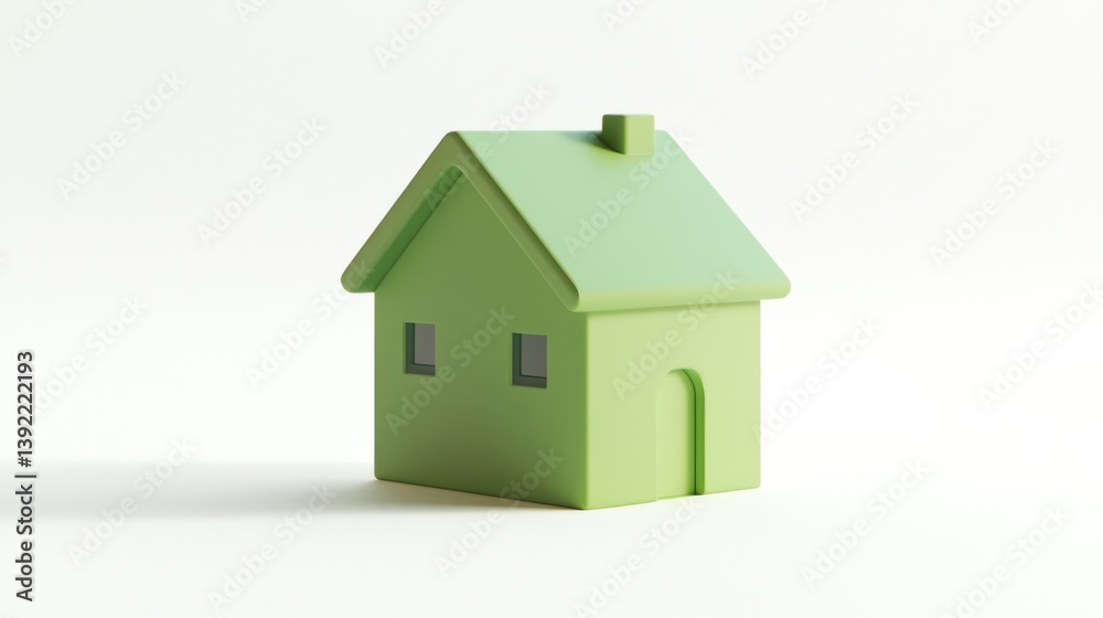 3D Rendered Green House Model on White Background 3D Rendered Green House Model on White Background