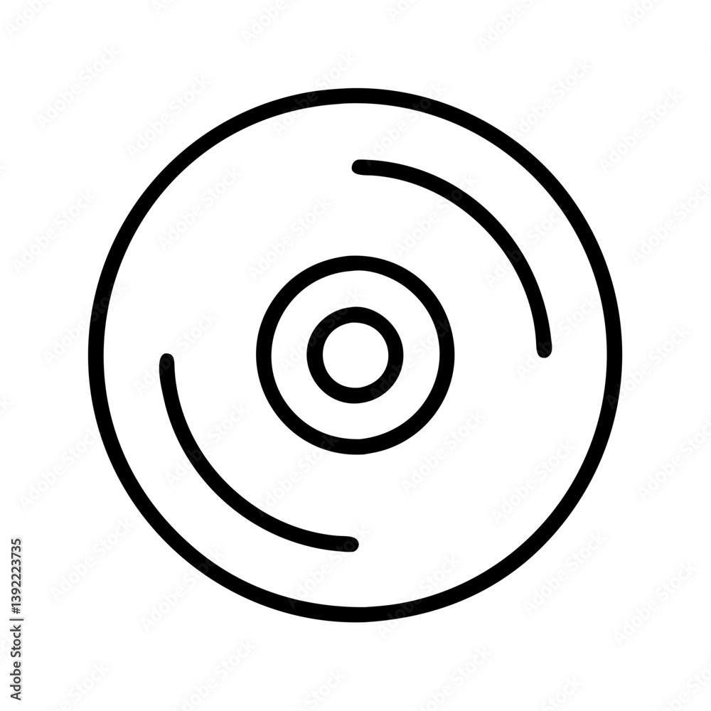 Cd dvd disc vector icon illustration for data storage and music audio video media in simple line art  char