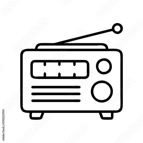 Vintage radio receiver vector illustration for broadcasting and communication design project needs exactly  chars