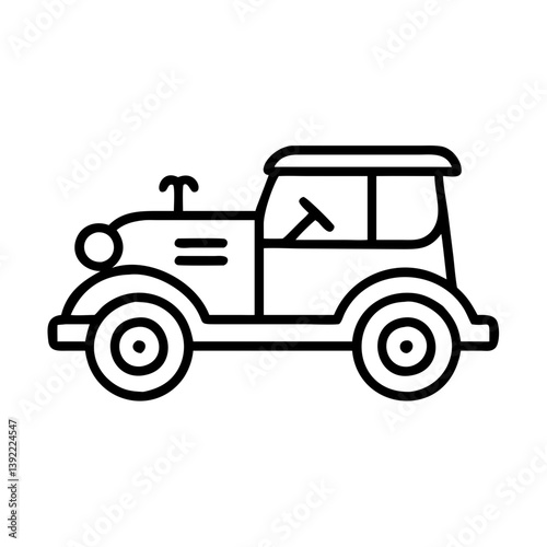 Vintage car outline drawing vector image classic automobile illustration antique vehicle design transportation 1920s