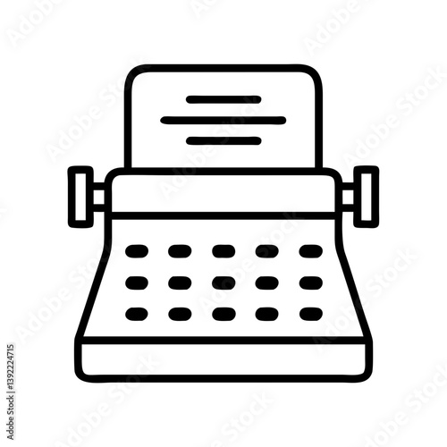 Vintage typewriter vector illustration for writers authors and creative professionals design and art 