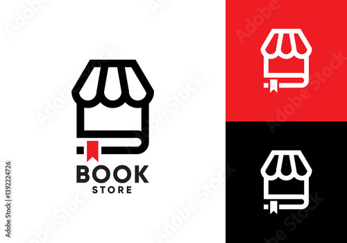 bookstore logo. simple education online shop vector design inspiration