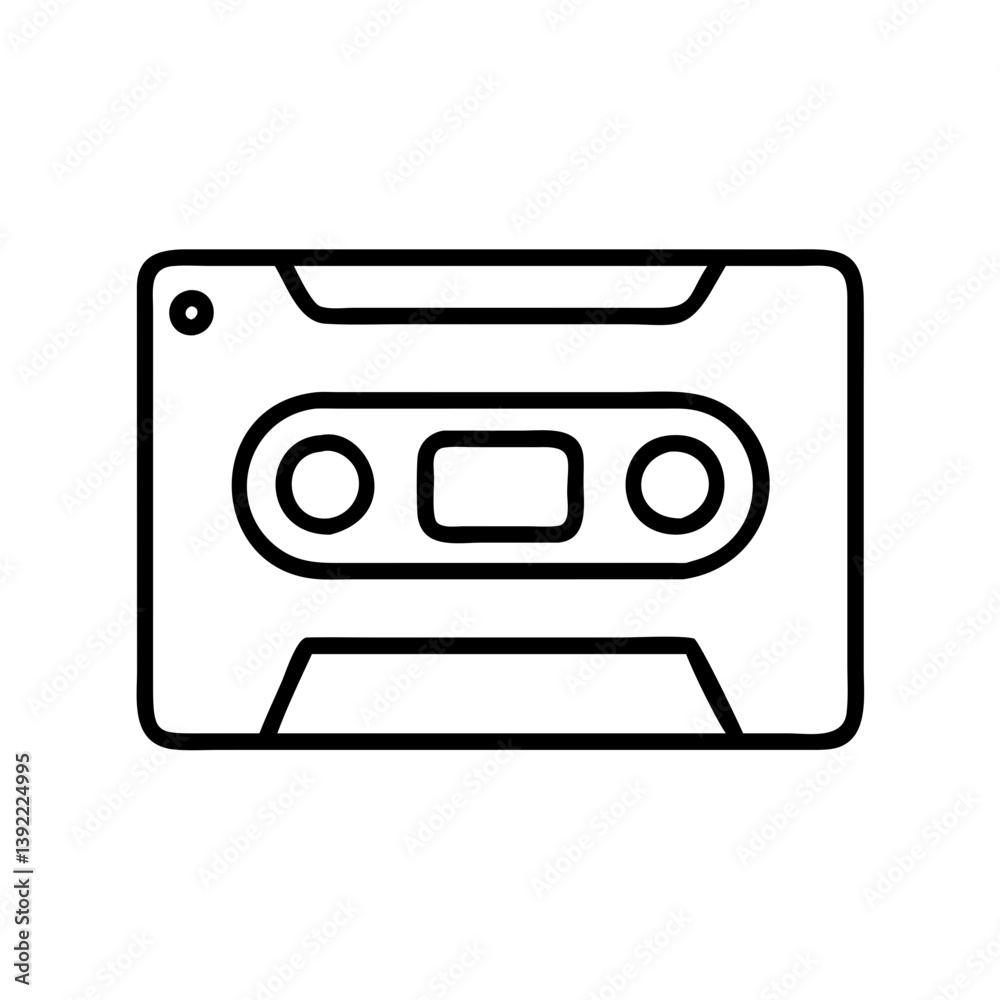 Cassette tape vector icon illustration for music and audio recording retro vintage style design element one hundred Cassette tape vector icon illustration for music and audio recording retro vintage style design element one hundred