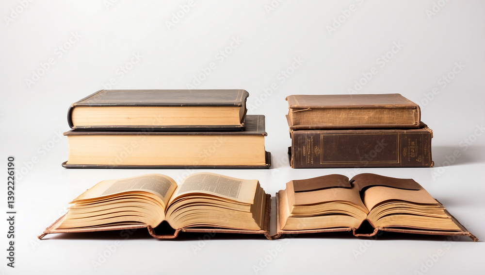 Closed and Open Books Isolated on White: A Study in Literature and Knowledge Closed and Open Books Isolated on White: A Study in Literature and Knowledge