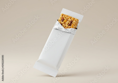 Protein bar mockup blank white packaging healthy snack food template