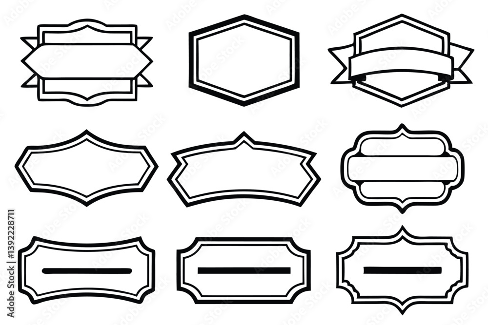 Nameplate Line Art Simple Artwork for Custom Design Ideas  