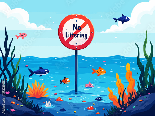  ocean is not garbage log sign