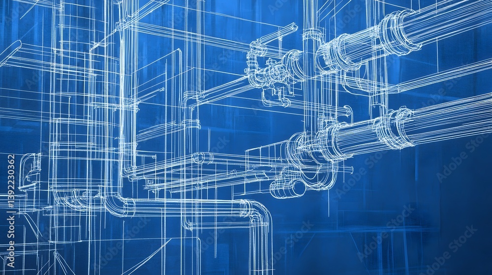 custom made wallpaper toronto digitalDetailed blueprint of a gravity-fed water distribution system