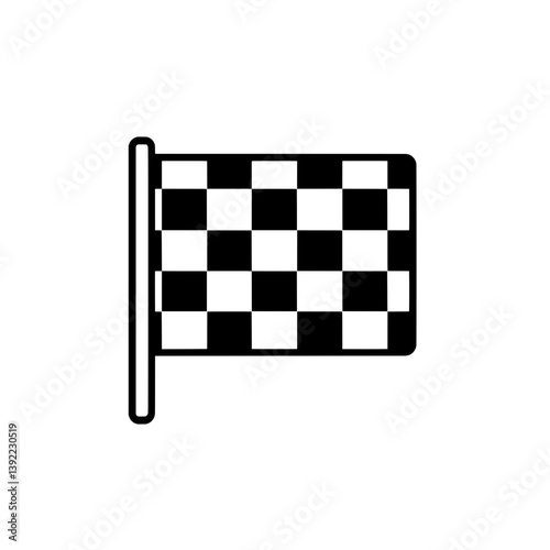 Checkered racing flag icon in minimal style symbolizing finish line, victory, or motorsport event